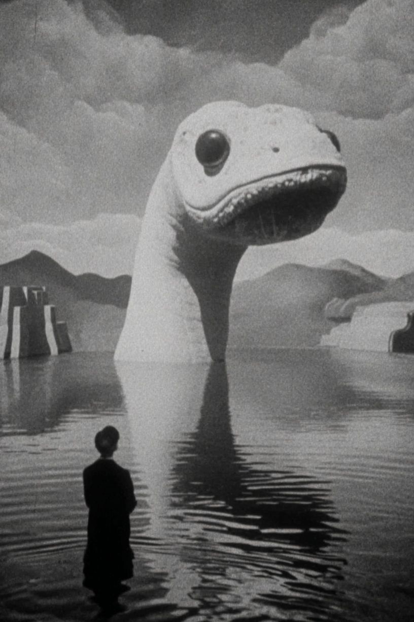 Surreal Creature in Water — Fine Art Print. poster — fine-art art