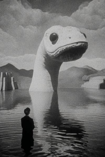 Surreal Creature in Water — Fine Art Print. poster