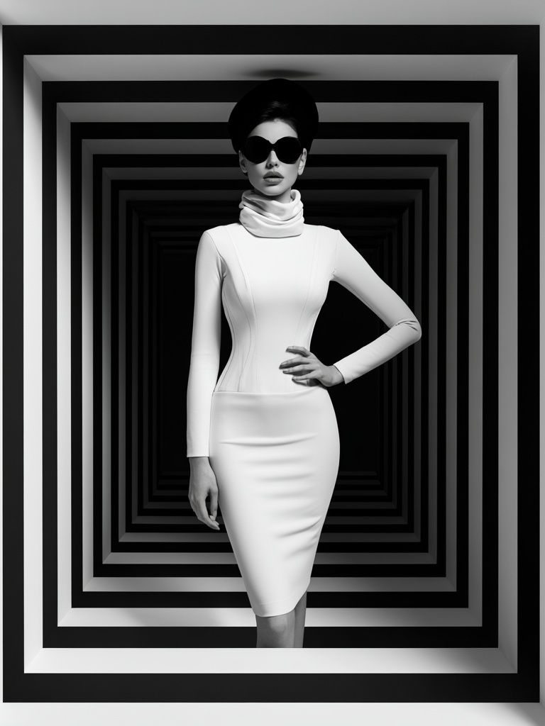 Monochrome Fashion Portrait Poster. poster — photography art