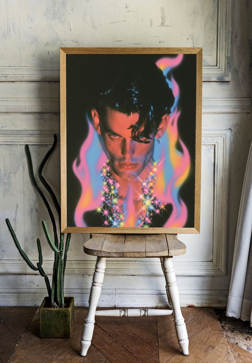 Neon Portrait Fine-Art Poster. room preview
