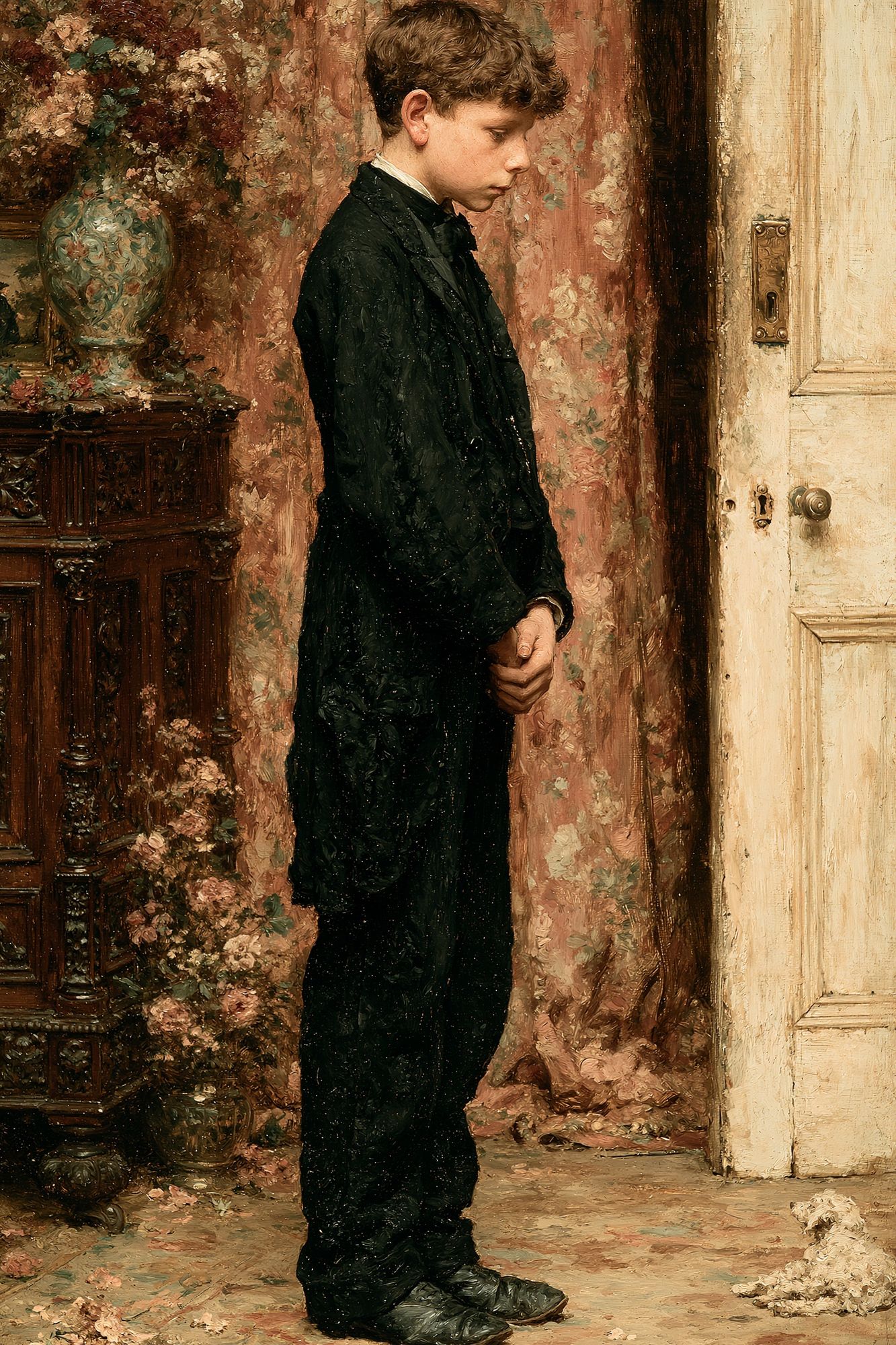 Boy in Black Suit Fine-Art Print. poster — fine-art art