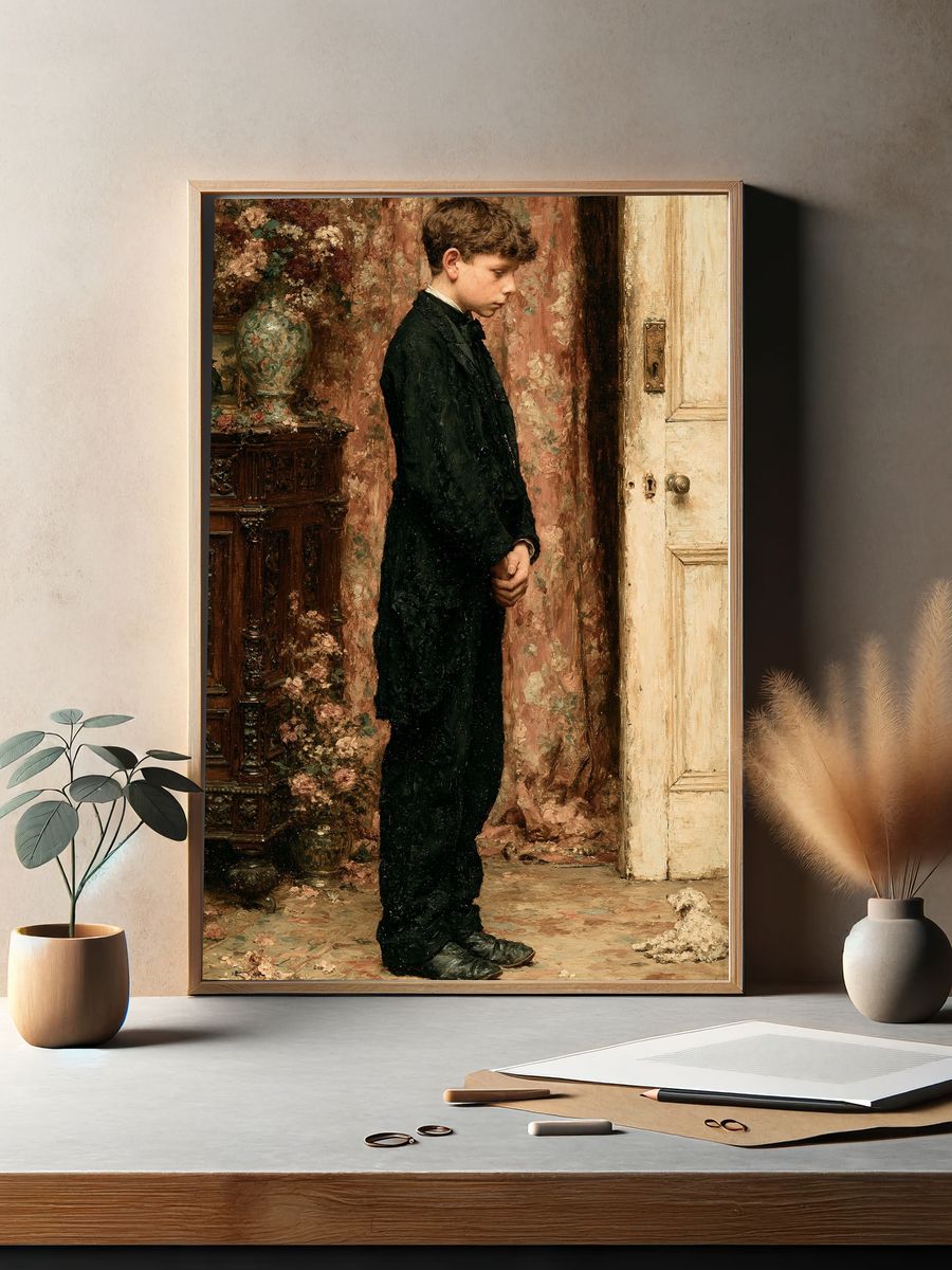 Boy in Black Suit Fine-Art Print. — room view 2