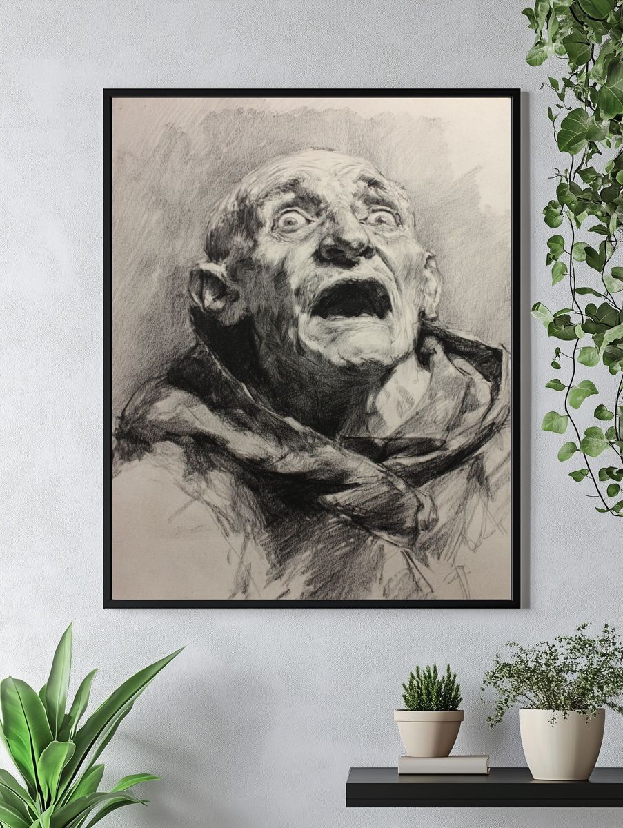 Screaming Monk — Fine Art Print. — room view 4
