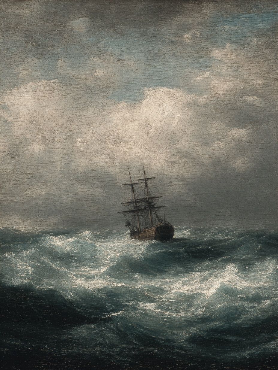 Stormy Sea with Ship — Fine Art Print. poster — fine-art art