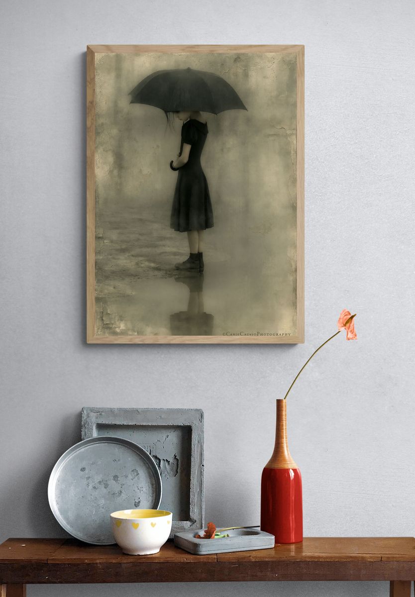 Girl with Umbrella — Fine-Art Print. — room view 3