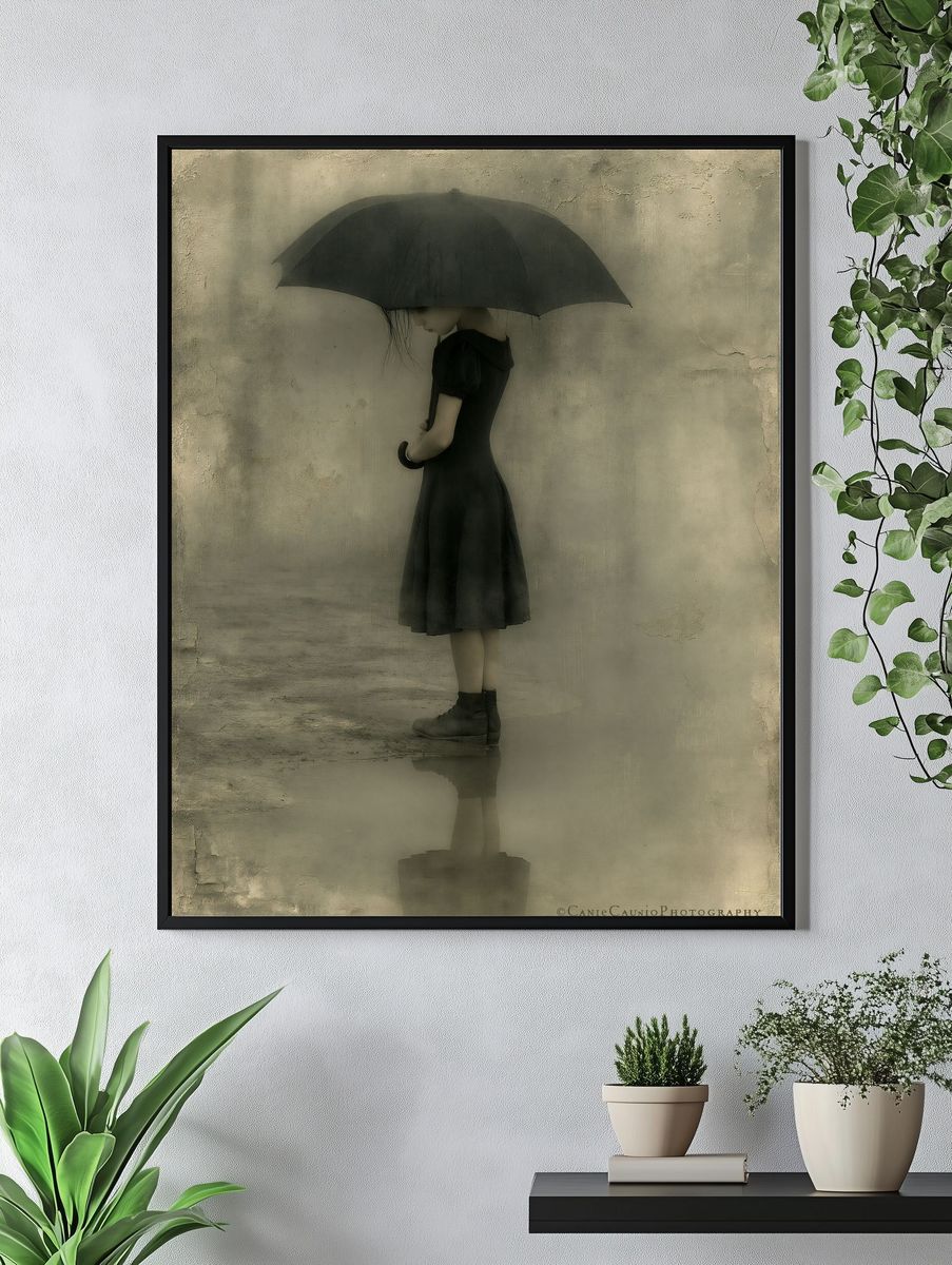 Girl with Umbrella — Fine-Art Print. — room view 4