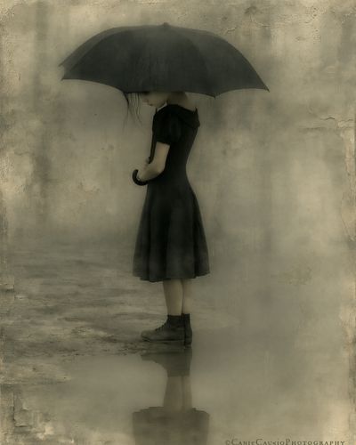 Girl with Umbrella — Fine-Art Print. poster