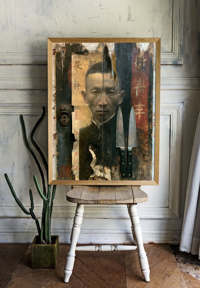 Samurai Portrait Fine-Art Poster. room preview