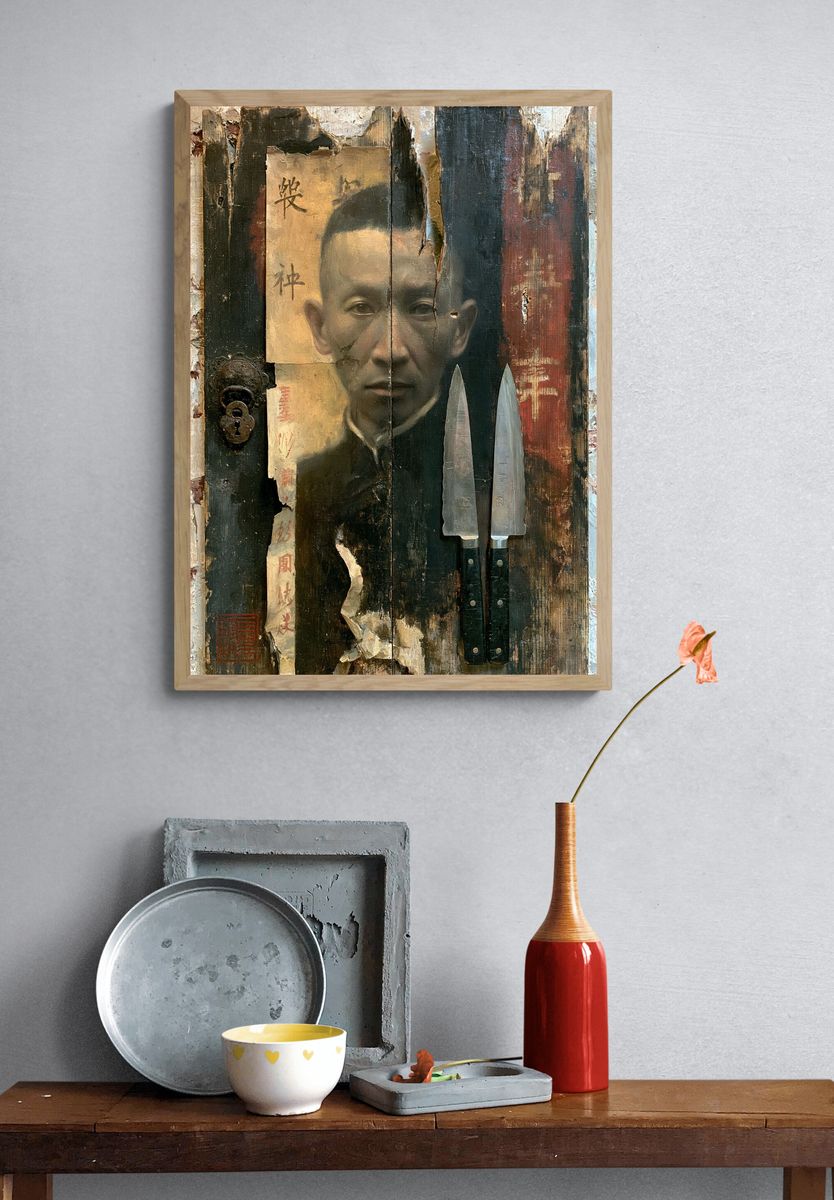 Samurai Portrait Fine-Art Poster. — room view 3