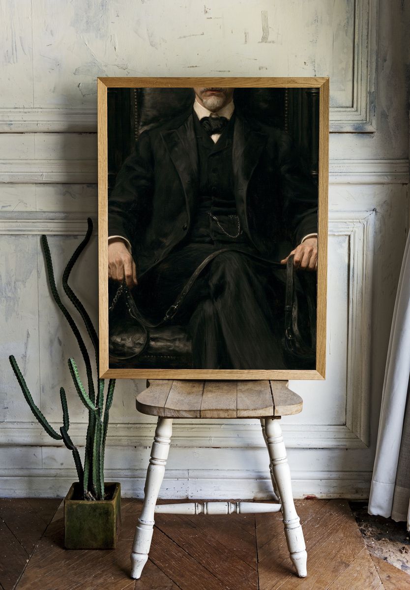 Victorian Gentleman Portrait Print. — room view 1