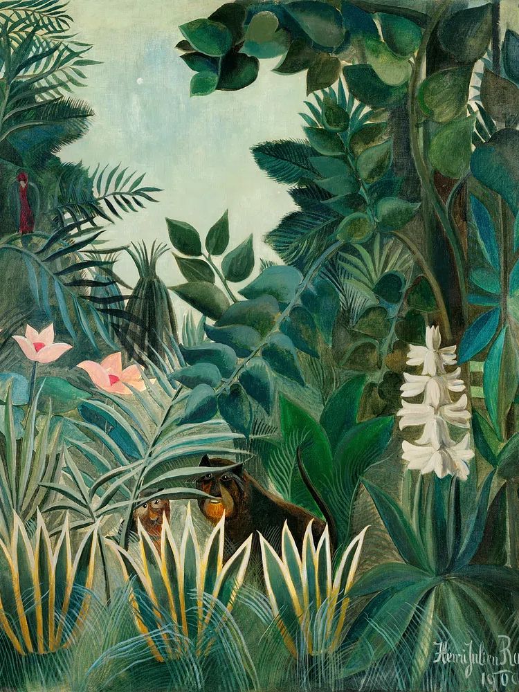 Equatorial Jungle (1909) Henri Rousseau. poster — fine-art art