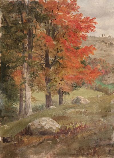 Woods Autumn (1865) vintage nature.