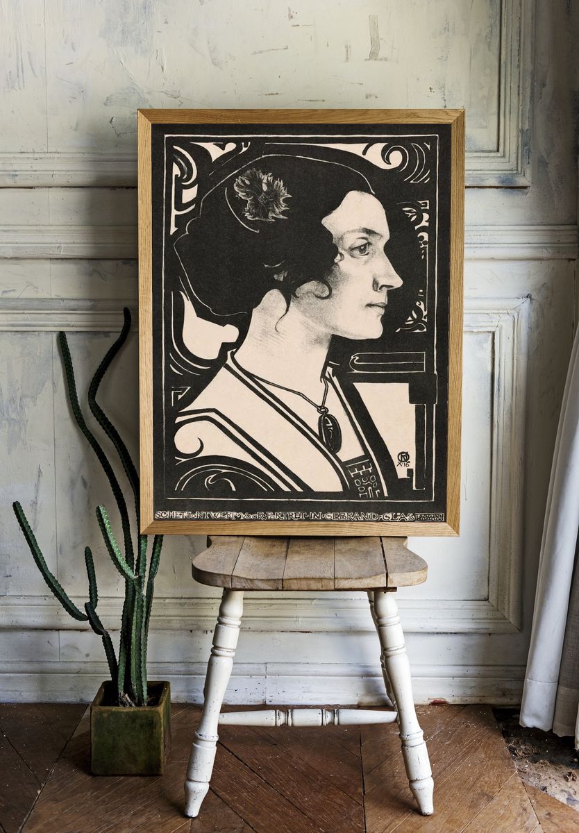 Portrait unknown woman Sketch design. room preview