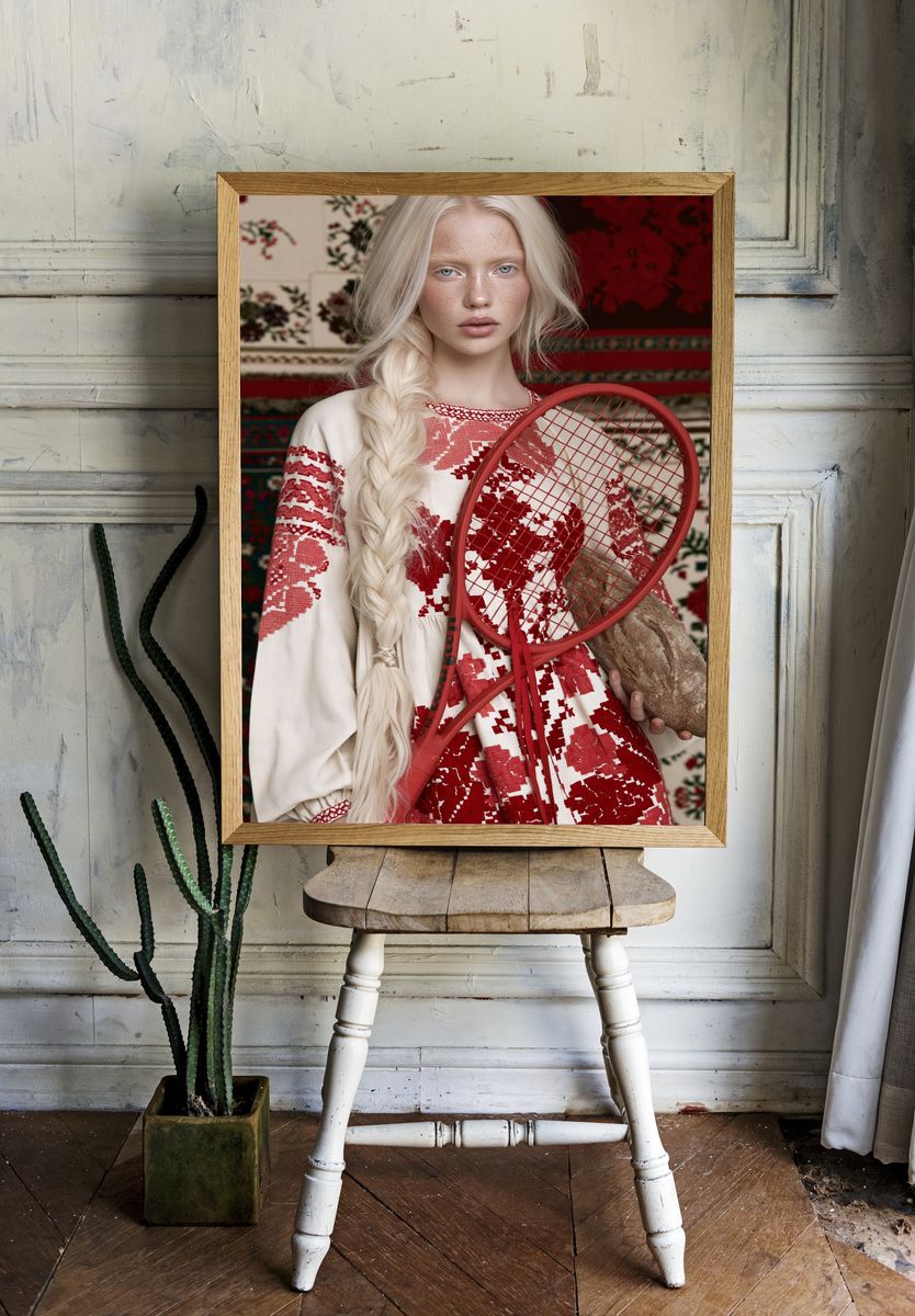 Red Fashion Portrait Poster. — room view 1
