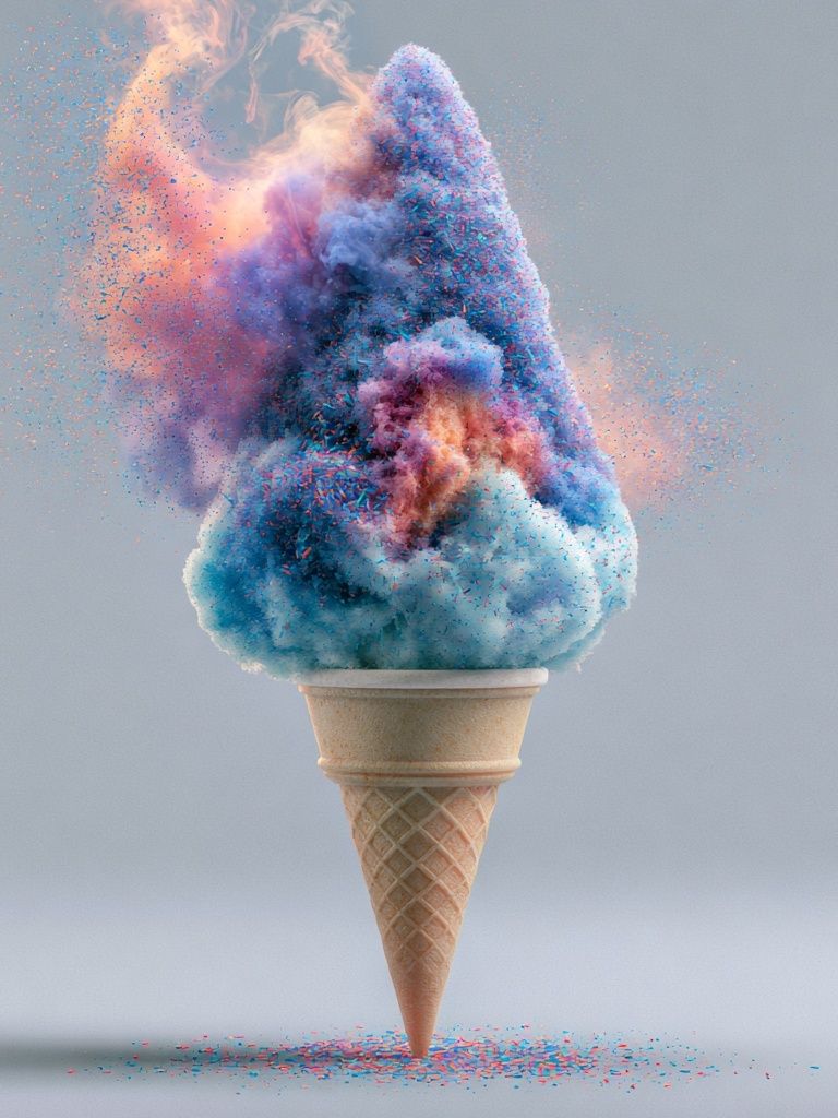 Exploding Ice Cream Abstract Print. poster — fine-art art