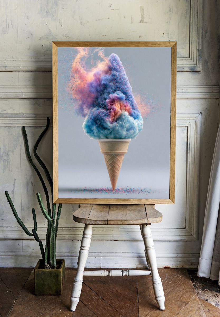 Exploding Ice Cream Abstract Print. room preview
