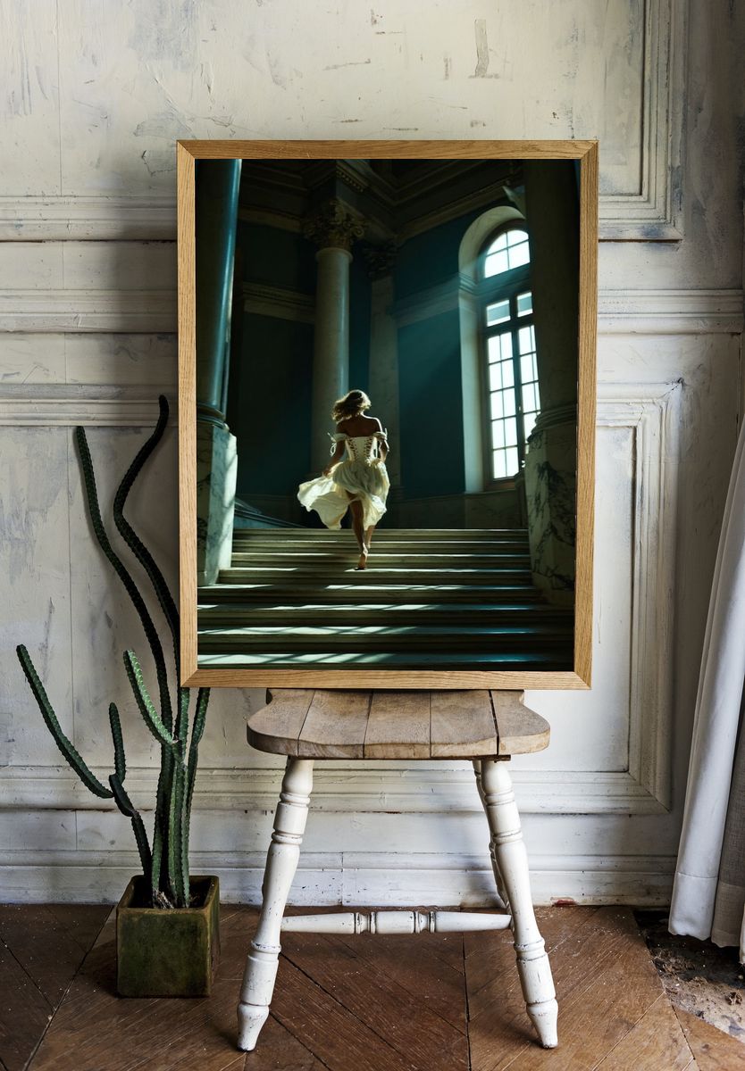 Woman in White Dress — Fine Art Print room preview