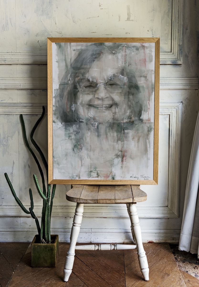 Smiling Woman Portrait Fine-Art Print. — room view 1