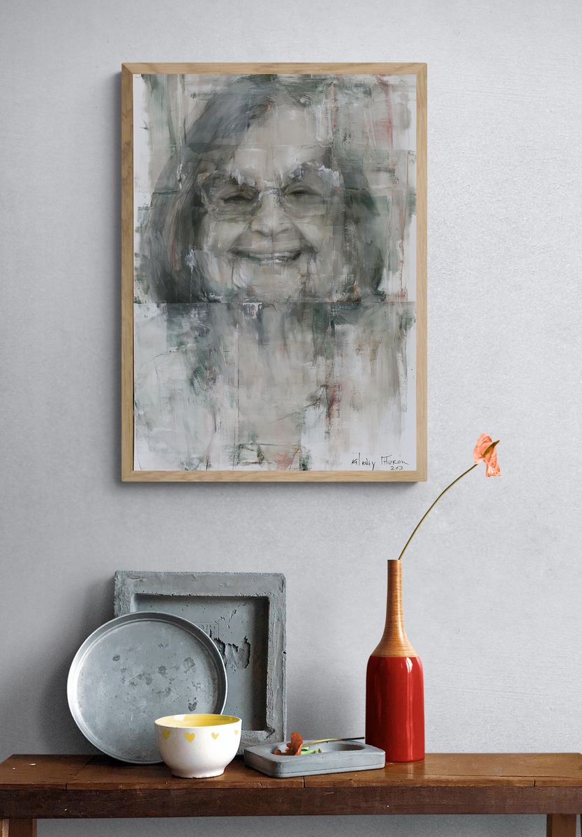 Smiling Woman Portrait Fine-Art Print. — room view 3