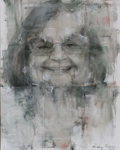 Smiling Woman Portrait Fine-Art Print. poster