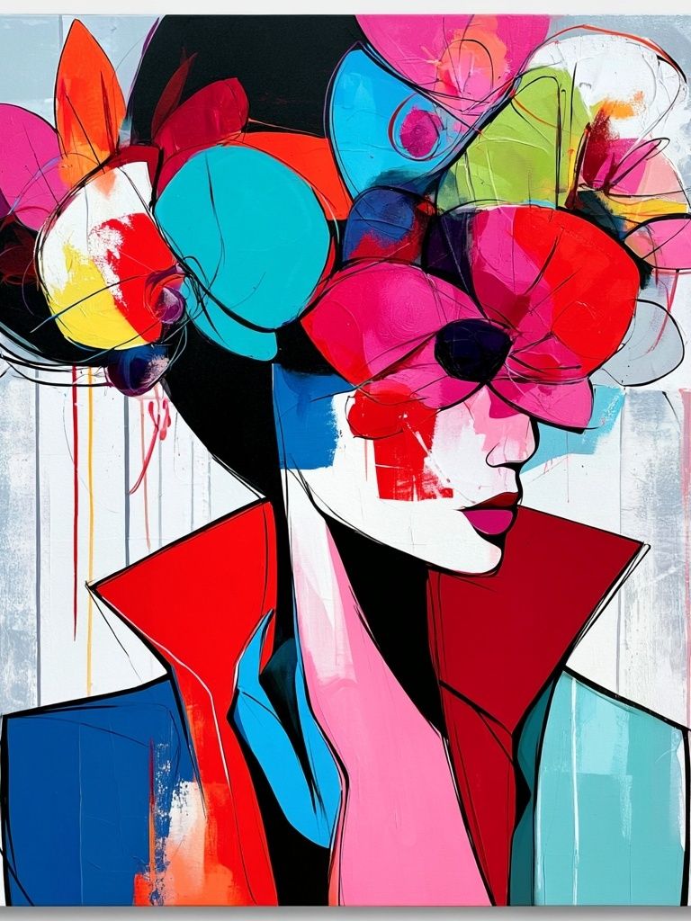 Colorful Fashion Portrait Poster. poster — fine-art art