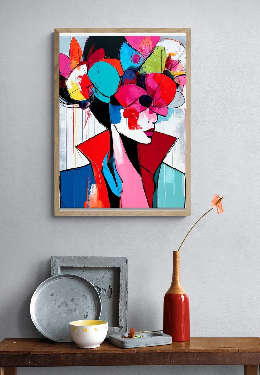 Colorful Fashion Portrait Poster. — room view 3