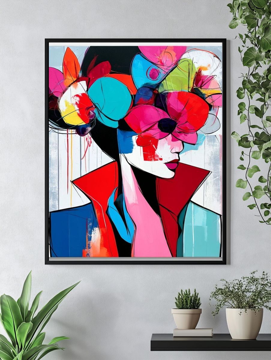 Colorful Fashion Portrait Poster. — room view 4