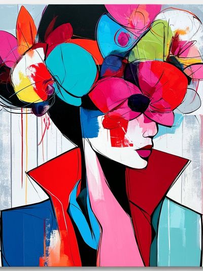 Colorful Fashion Portrait Poster. poster