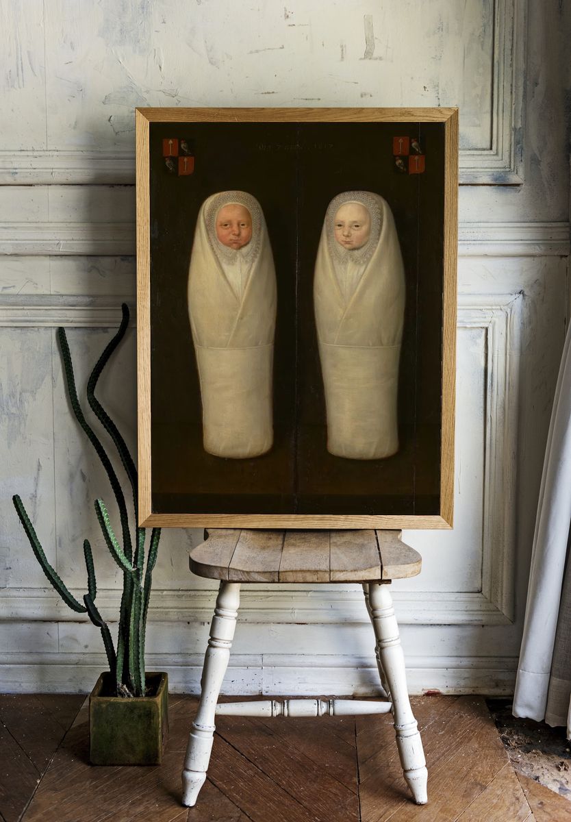 Twins in White Garments — Fine Art Print room preview