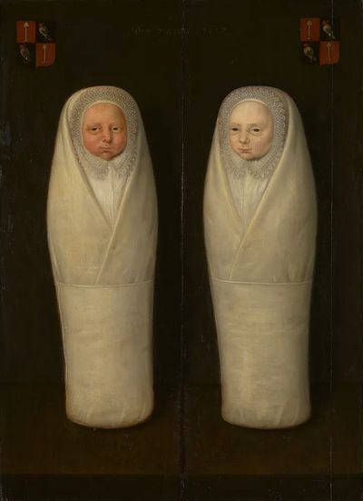 Twins in White Garments — Fine Art Print. poster print