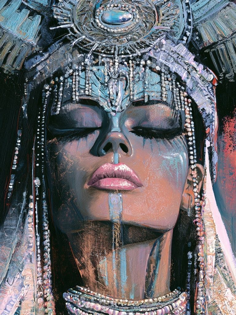 Egyptian Queen Portrait Print. poster detail