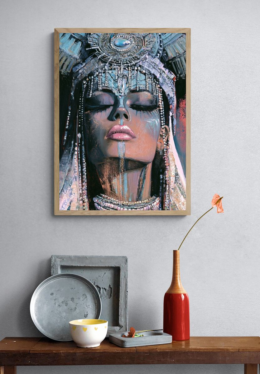 Egyptian Queen Portrait Print. — room view 3