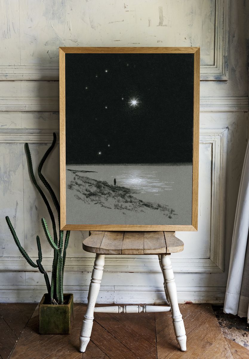 Starry Night by the Shore — Fine Art Print room preview