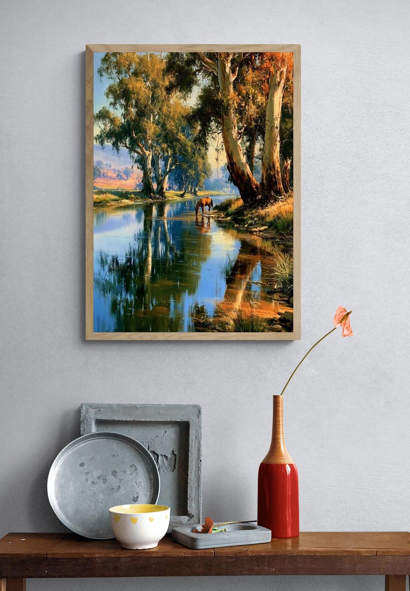 River Eucalyptus Landscape Print. — room view 3