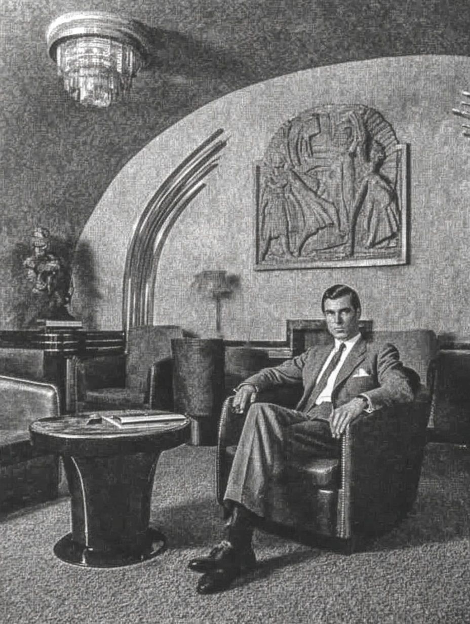 Vintage Man in Lounge — Fine Art Print. poster detail