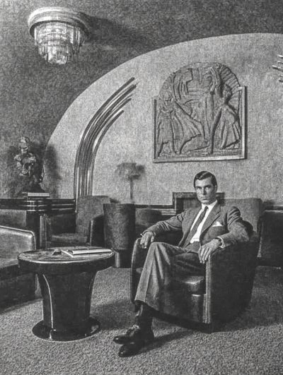 Vintage Man in Lounge — Fine Art Print. poster