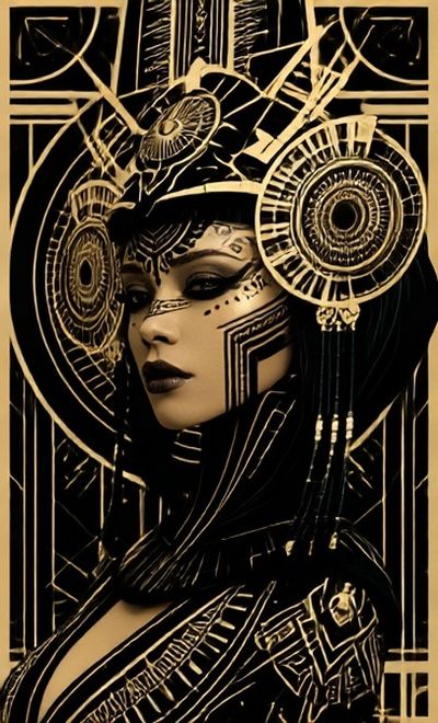 Art Deco Woman Portrait Print.