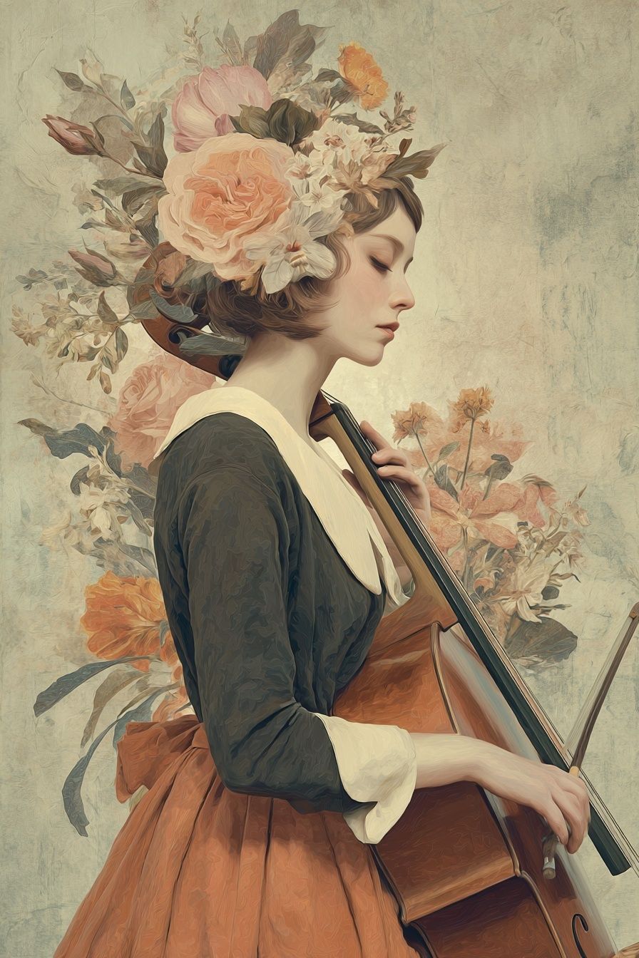 Floral Musician — Fine Art Print. poster — fine-art art