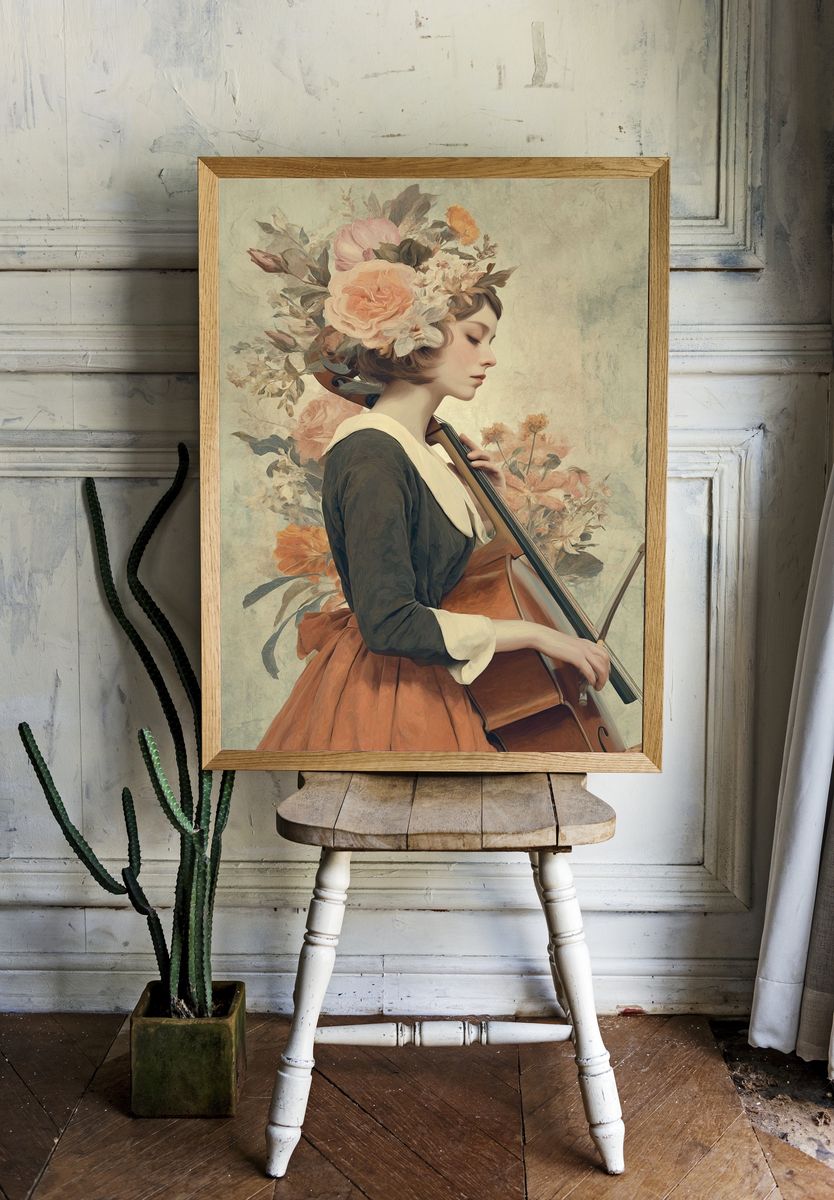 Floral Musician — Fine Art Print room preview