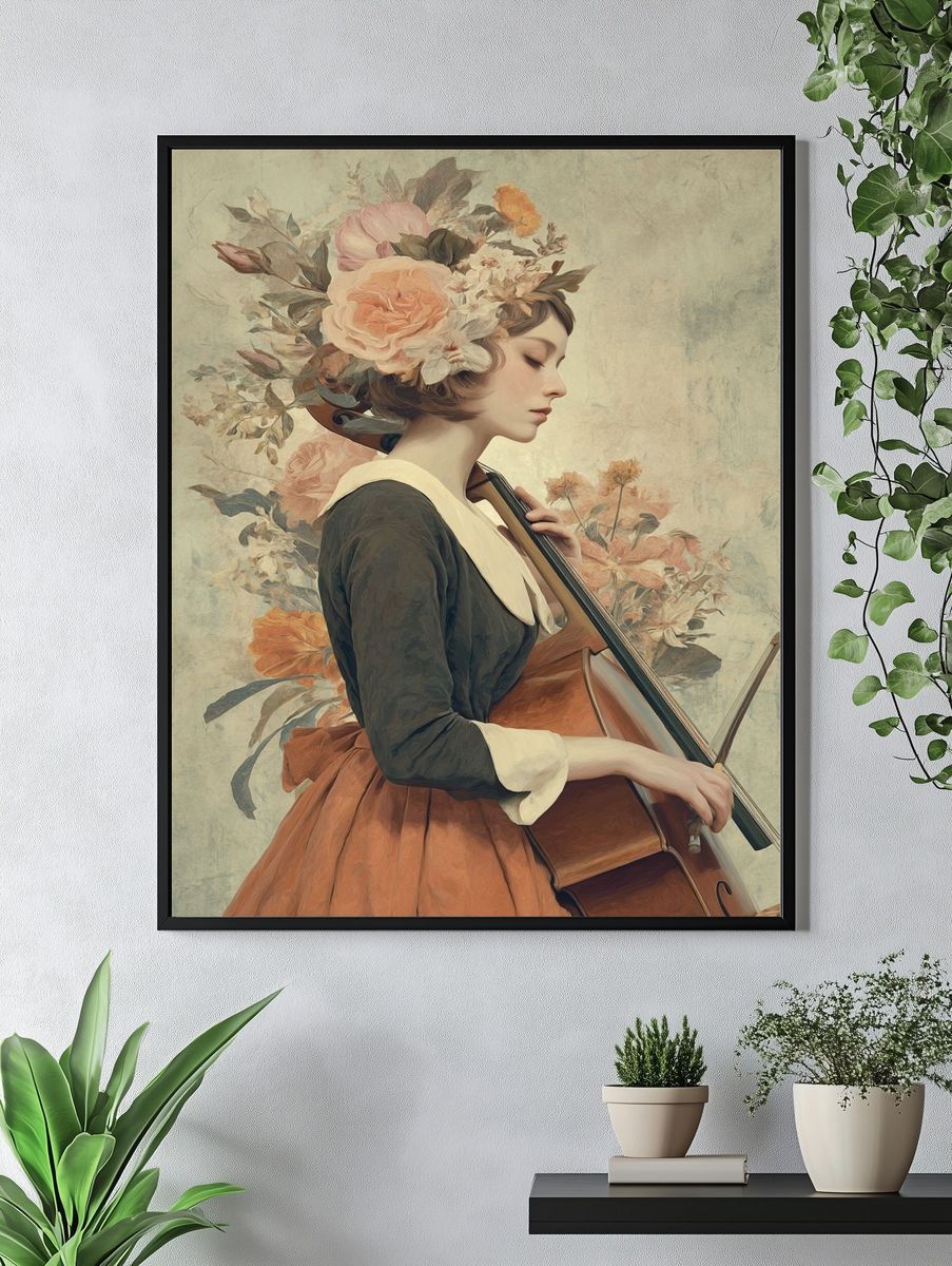 Floral Musician — Fine Art Print. — room view 4