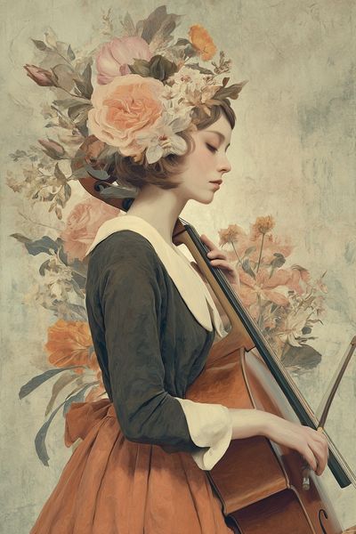 Floral Musician — Fine Art Print. poster print