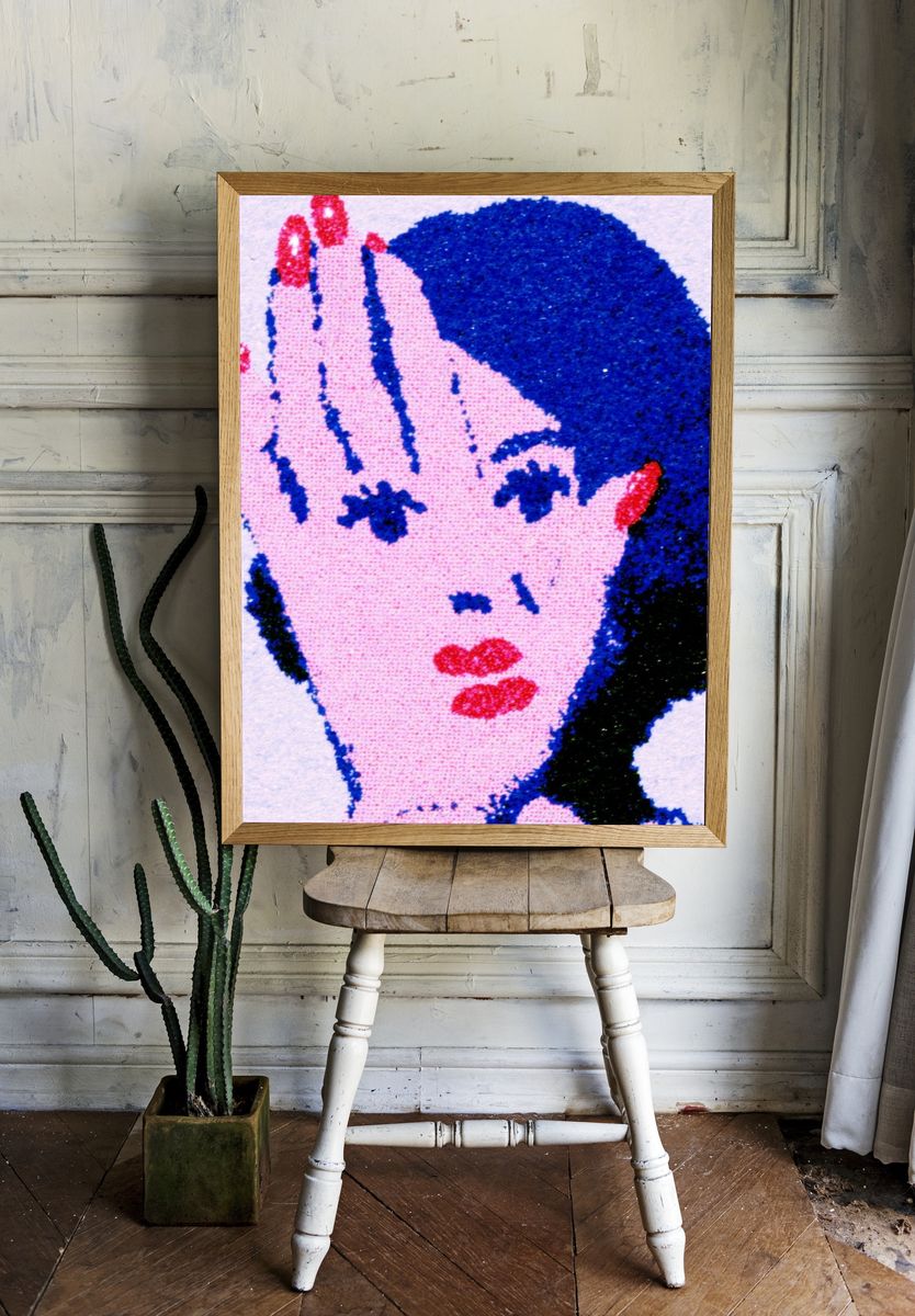 Pop Art Woman Portrait Print. — room view 1