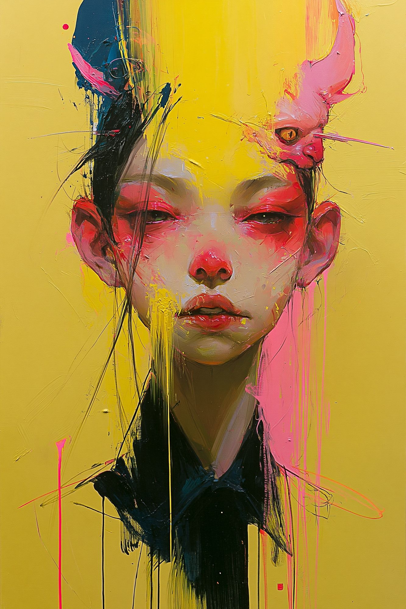Neon Portrait Expressionism Poster. poster — fine-art art