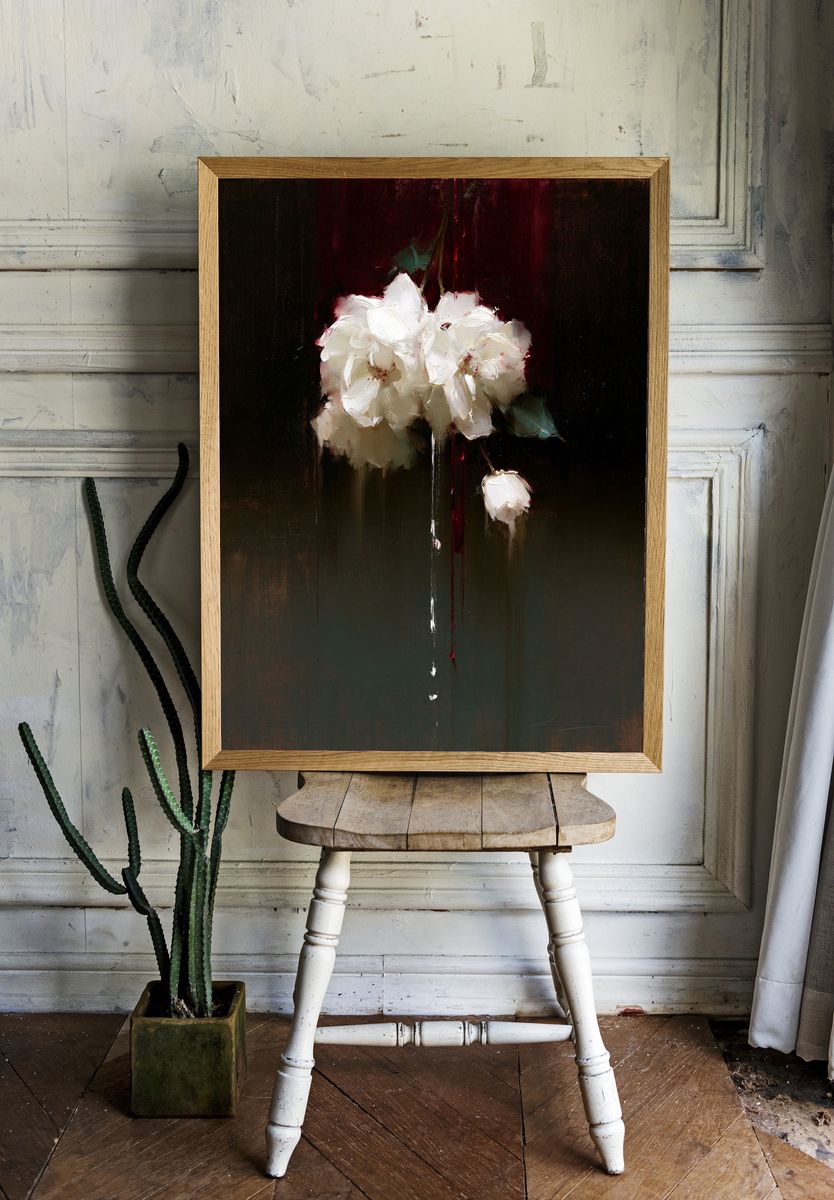 White Blossoms Fine-Art Poster. — room view 1