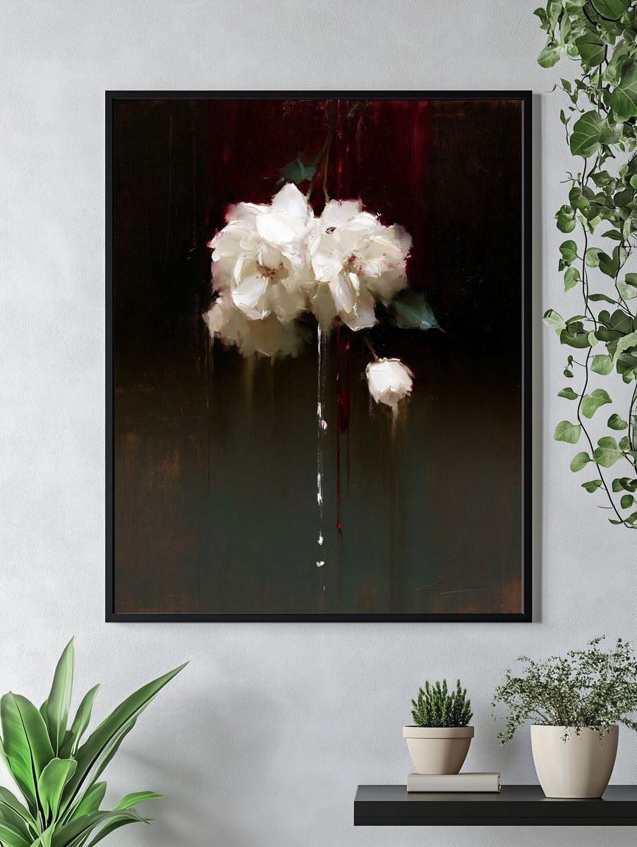 White Blossoms Fine-Art Poster. — room view 4