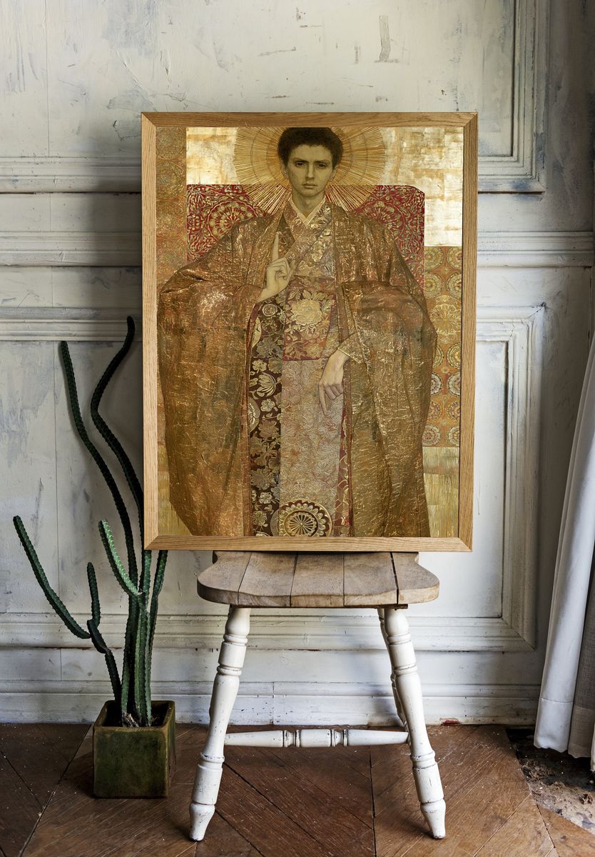 Golden Halo Portrait Fine-Art Print. room preview