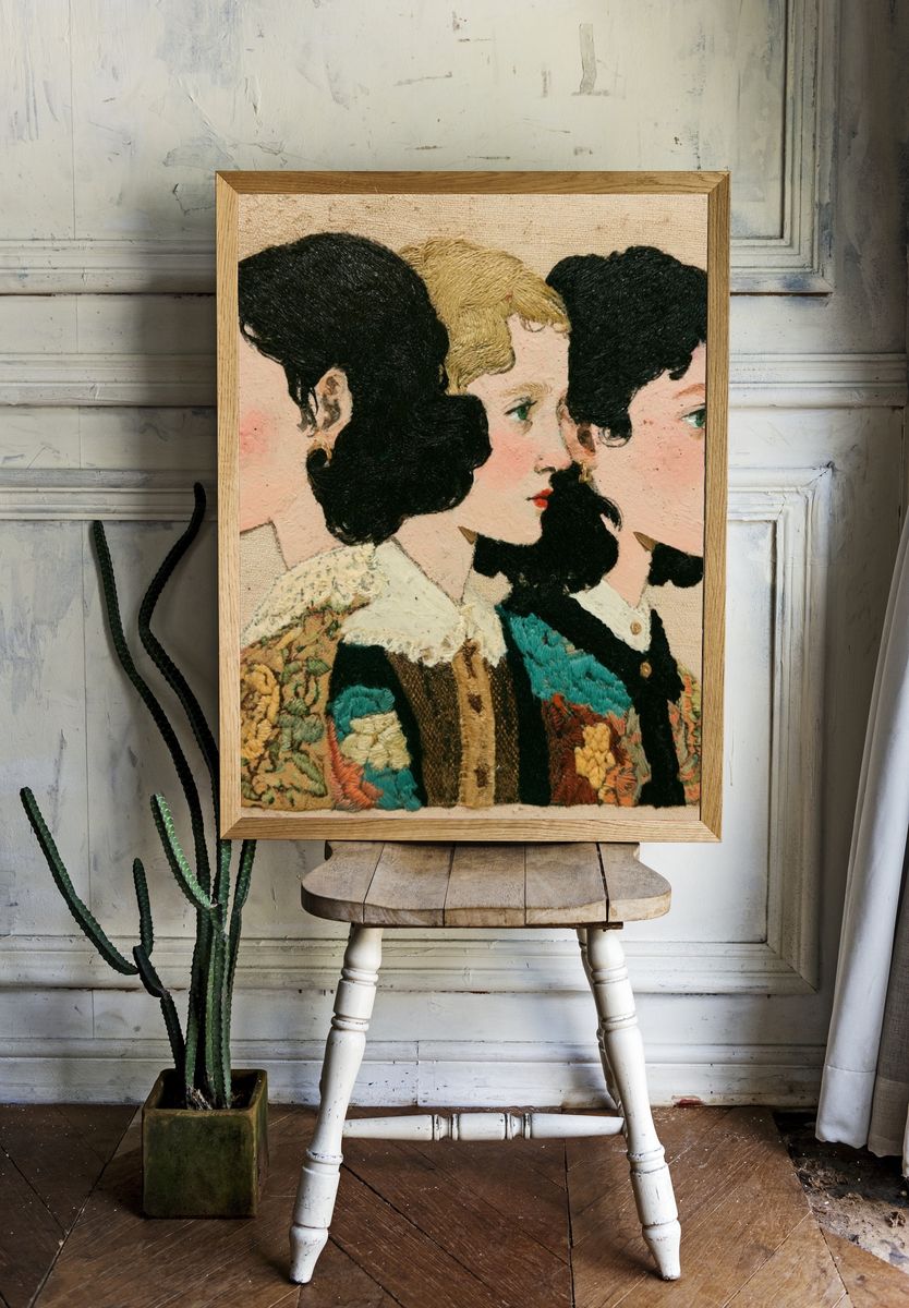Three Women Portrait Fine-Art Print. — room view 1