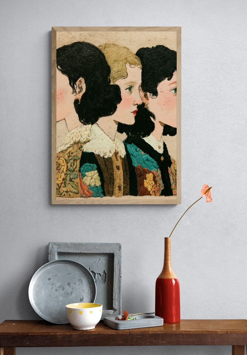 Three Women Portrait Fine-Art Print. — room view 3