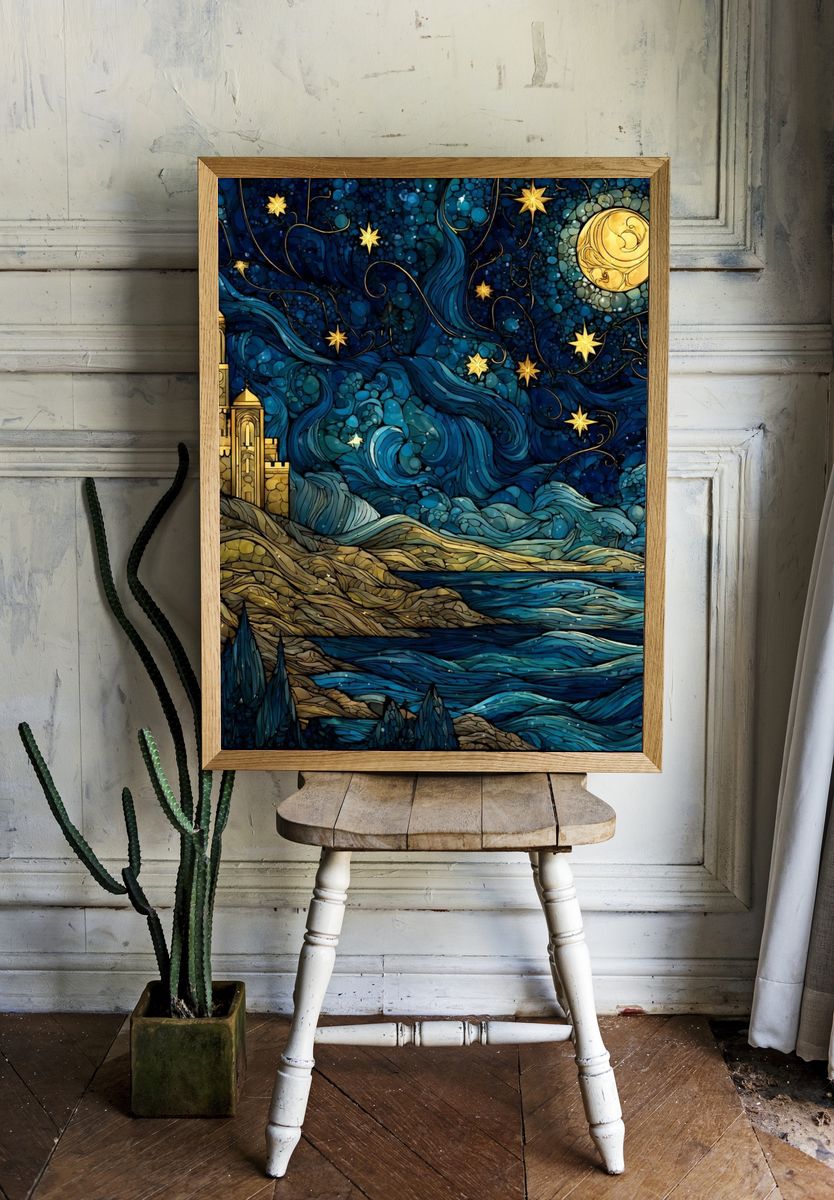 Celestial Nightscape — Fine Art Print. room preview