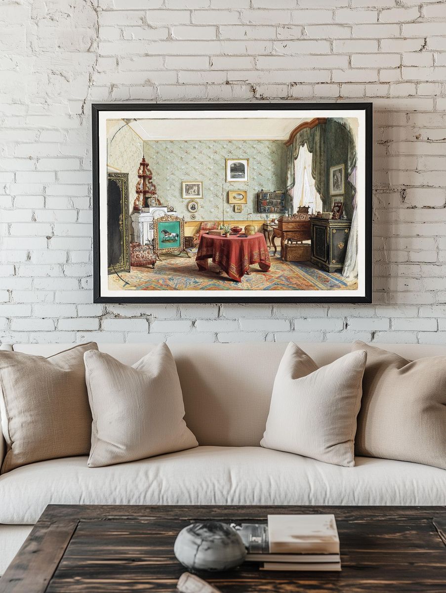 Elegant Vintage Interior — Fine Art Print room preview